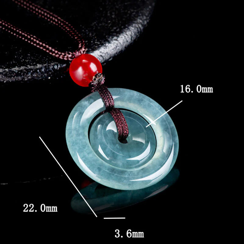 FREE Today: Auspicious and Protection Green Jade Double Peace Buckle Necklace Pendant