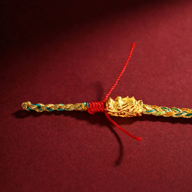 Buddha Stones Year of the Dragon Handmade Colorful Dragon Carved Success Braided Bracelet (Extra 35% Off | USE CODE: FS35)