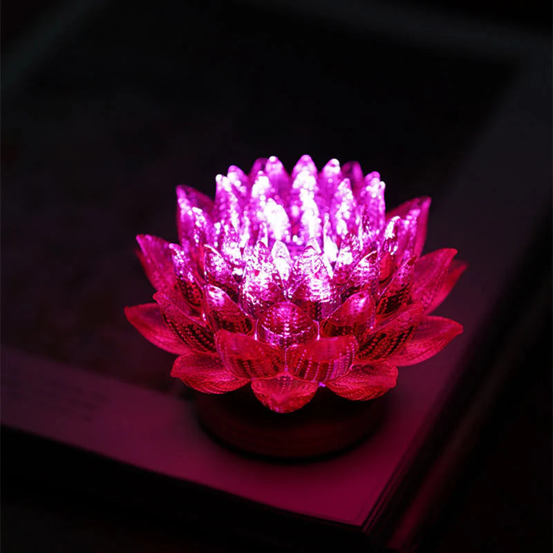 Buddha Stones Lotus Liuli Glass Copper Brass New Begining Home Decoration