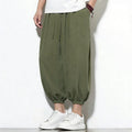 Buddha Stones Spring Solid Color Drawstring Elastic Design Men's Harem Capri Pants