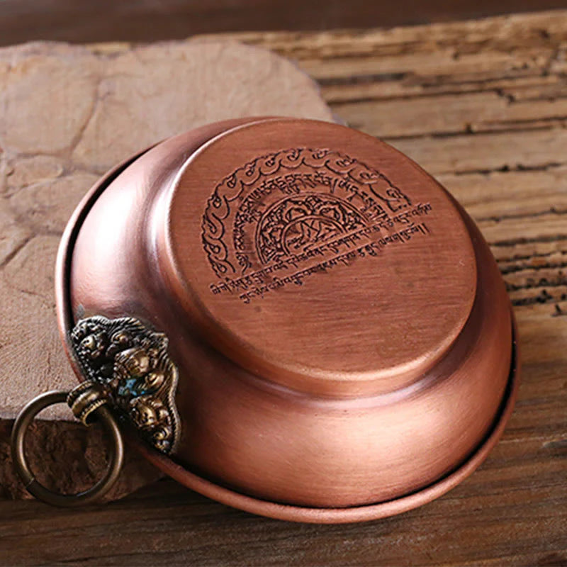 Buddha Stones Small Copper Prayer Altar Portable Burning Holder Incense Sage Smudging Rituals Use Items