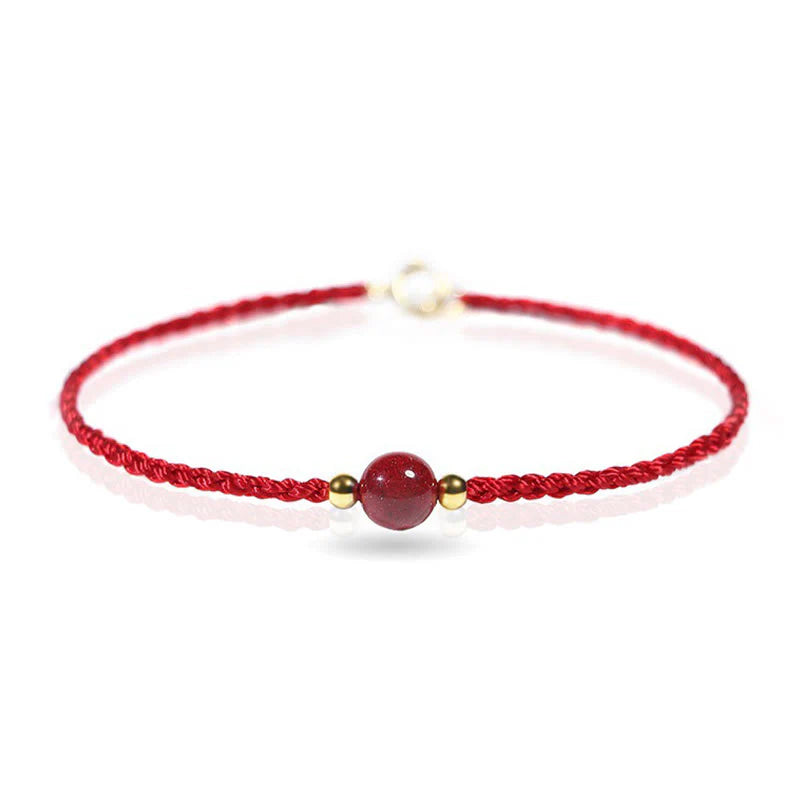 Buddha Stones Cinnabar Red String Blessing Keep Away Evil Spirits Bracelet
