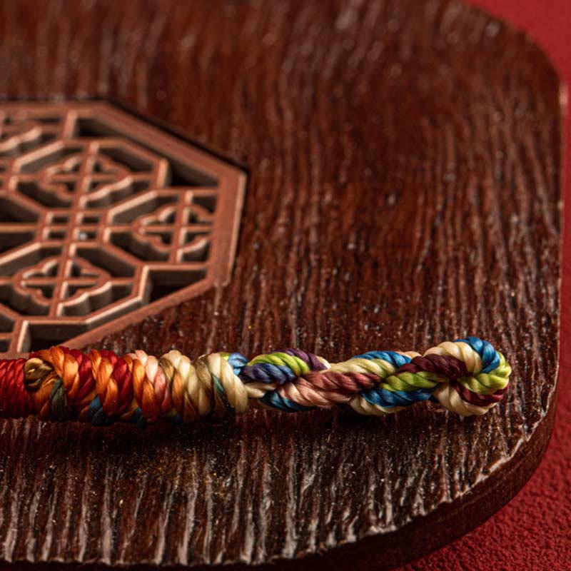 Buddha Stones May you be healthy and happy Lucky Multicolored Bracelet