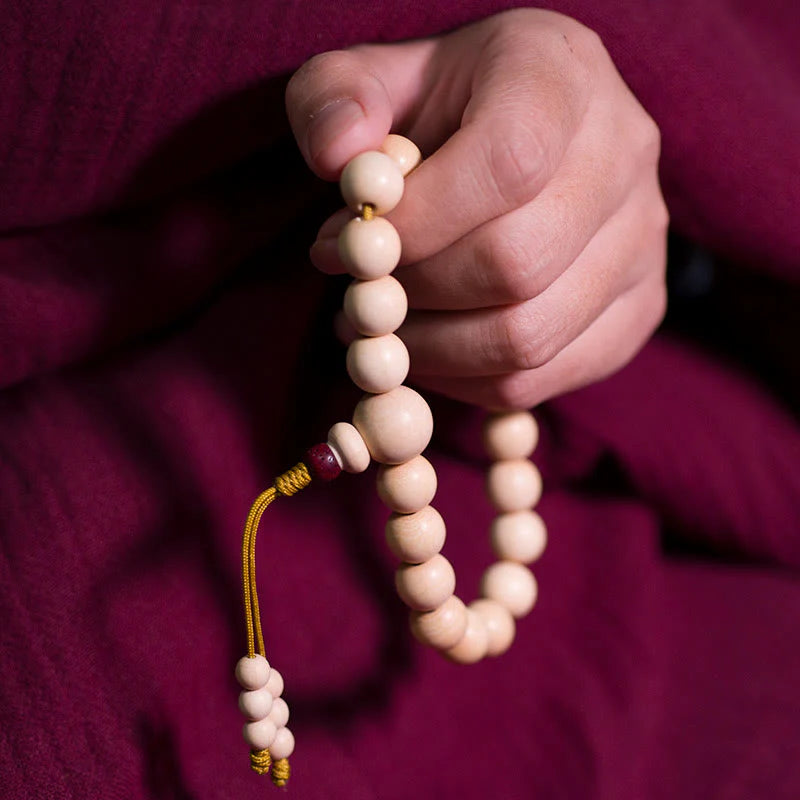 Buddha Stones Natural Abelia Biflora Wood Blessing Wrist Mala