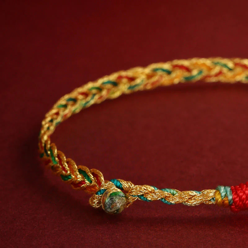 Buddha Stones Year of the Dragon Handmade Colorful Dragon Carved Success Braided Bracelet (Extra 35% Off | USE CODE: FS35)