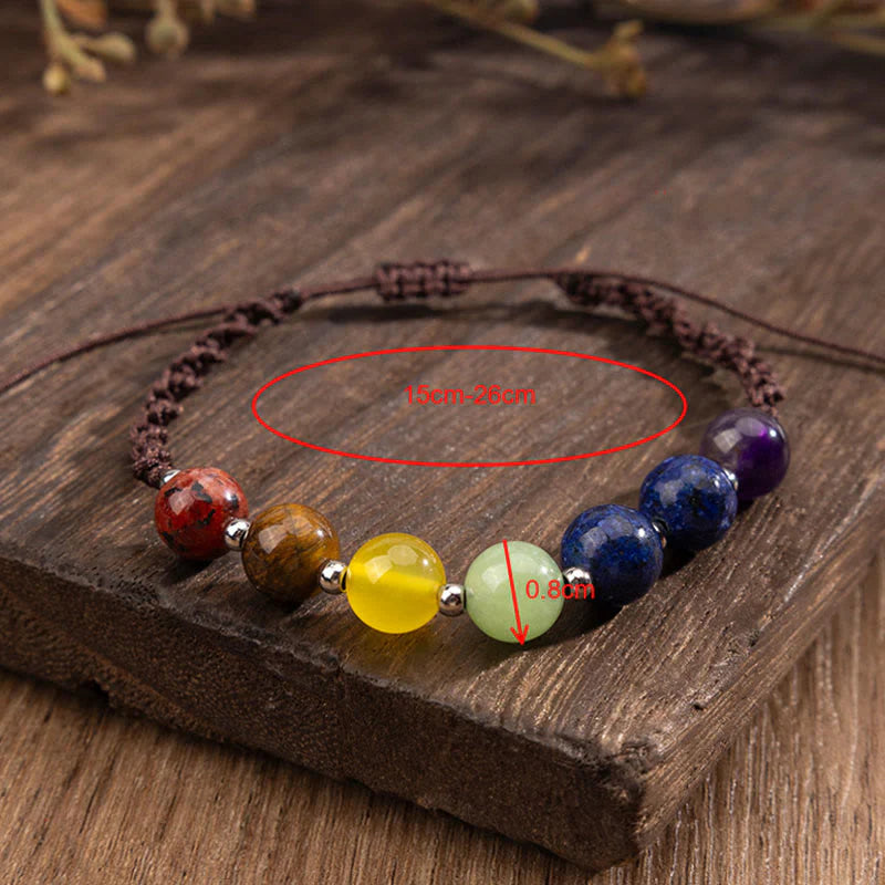 Buddha Stones Natural Various Crystals Tiger Eye Amethyst Courage Rope Bracelet