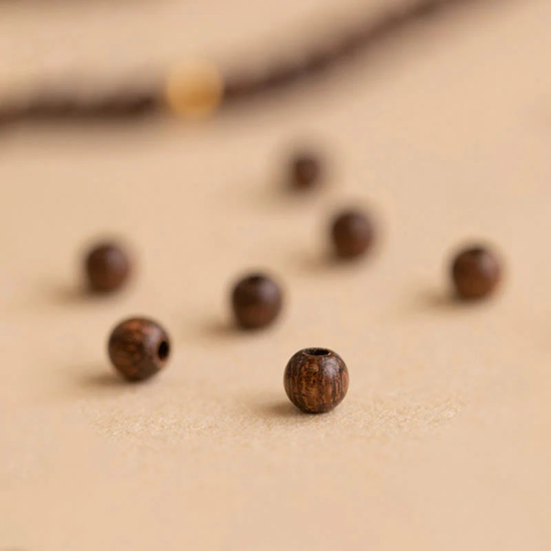 Buddha Stones 4mm Ultra-thin Sandalwood 14K Gold Plated Copper Beads Protection Bracelet