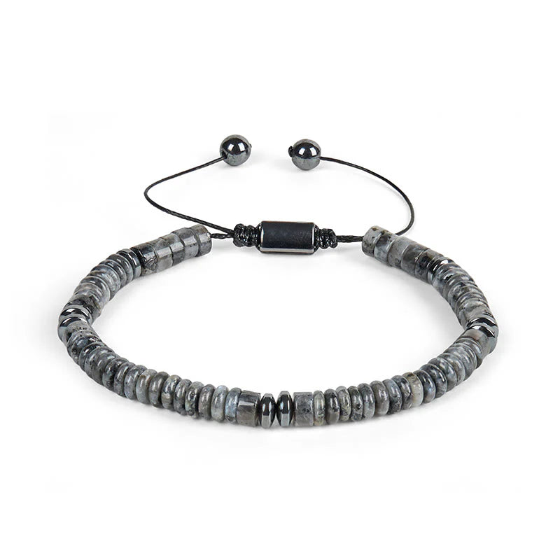Buddha Stones Small Black Obsidian Green Aventurine Grey Jasper Tiger Eye Strength Rope Bracelet