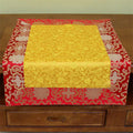 Buddha Stones Brocade Prayer Altar Flower Vajra Dragon Pattern Auspicious Symbols Table Runner