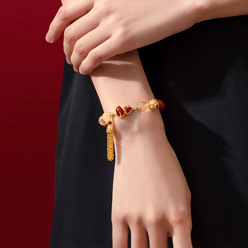 Buddha Stones Red Agate Year Of The Snake Gourd Luck Bracelet Necklace Pendant (Extra 30% Off | USE CODE: FS30)