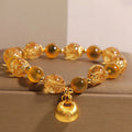 FREE Today: Healing Strength Yellow Candy Agate Fu Character Blessing Bag Bracelet