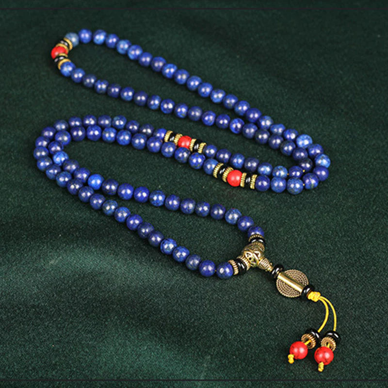 Buddha Stones Tibetan Mala Lapis Lazuli Lazurite Positive Bracelet