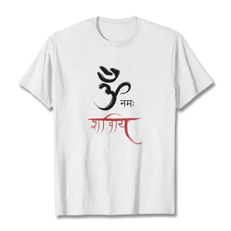 Buddha Stones OM NAMAH SHIVAYA Mantra Sanskrit Tee T-shirt