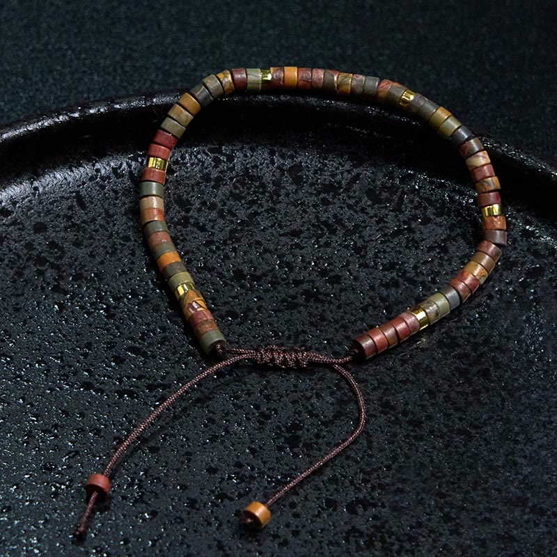 Buddha Stones Rhodonite Healing Relationships Spacer Bead Bracelet