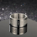 Buddha Stones Great Compassion Mantra Carved Titanium Steel Strengthen Rotatable Ring