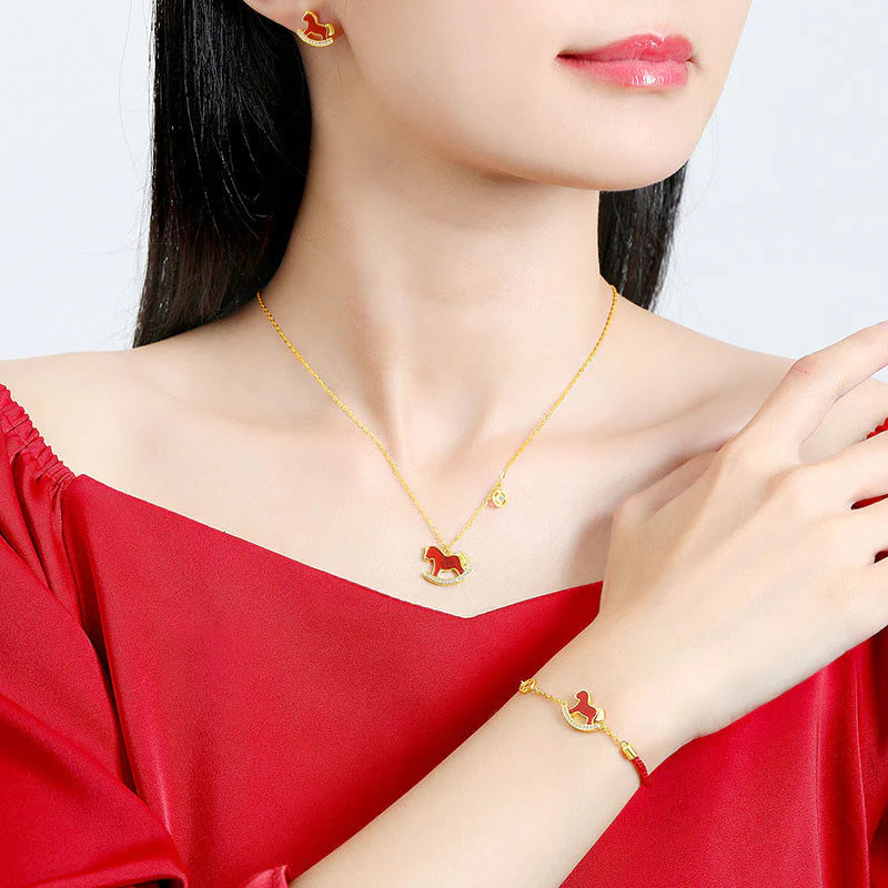 Buddha Stones 925 Sterling Silver Year Of The Horse Design Red Agate Confidence Earrings