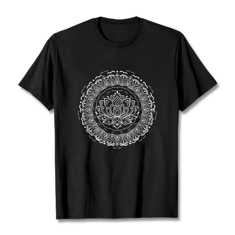 Buddha Stones Mandala Lotus Flower Pattern Tee T-shirt