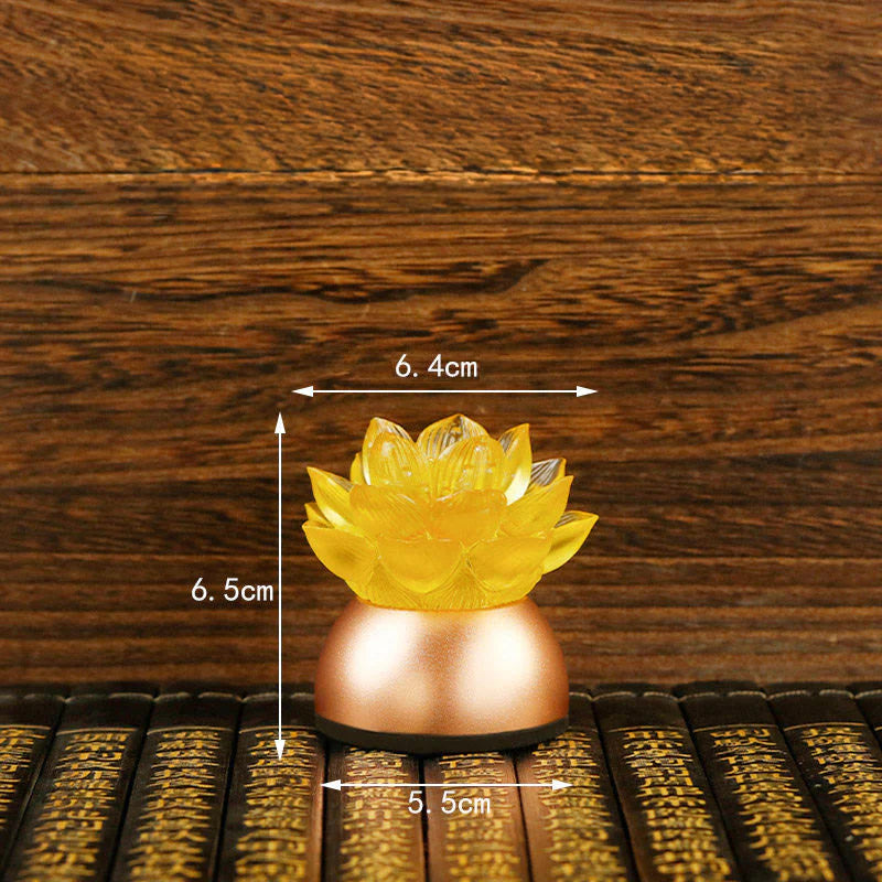 Buddha Stones Lotus Liuli Glass Copper New Begining Home Decoration