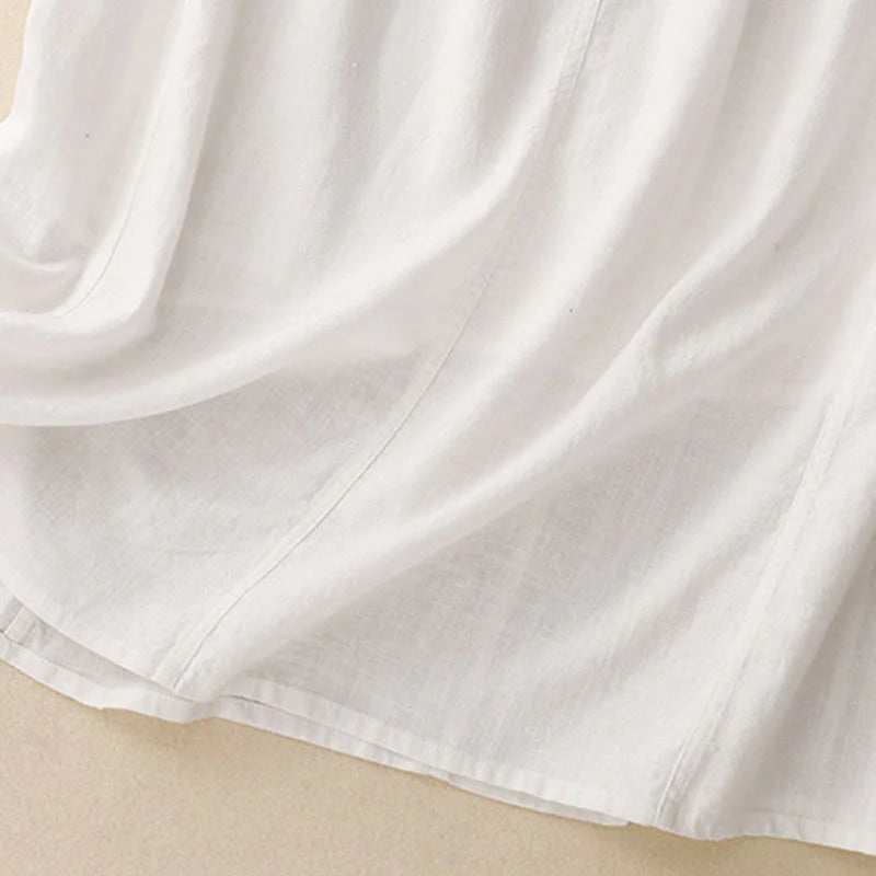 Buddha Stones Drawstring A-line Elastic Waist Cotton Women's Skirt