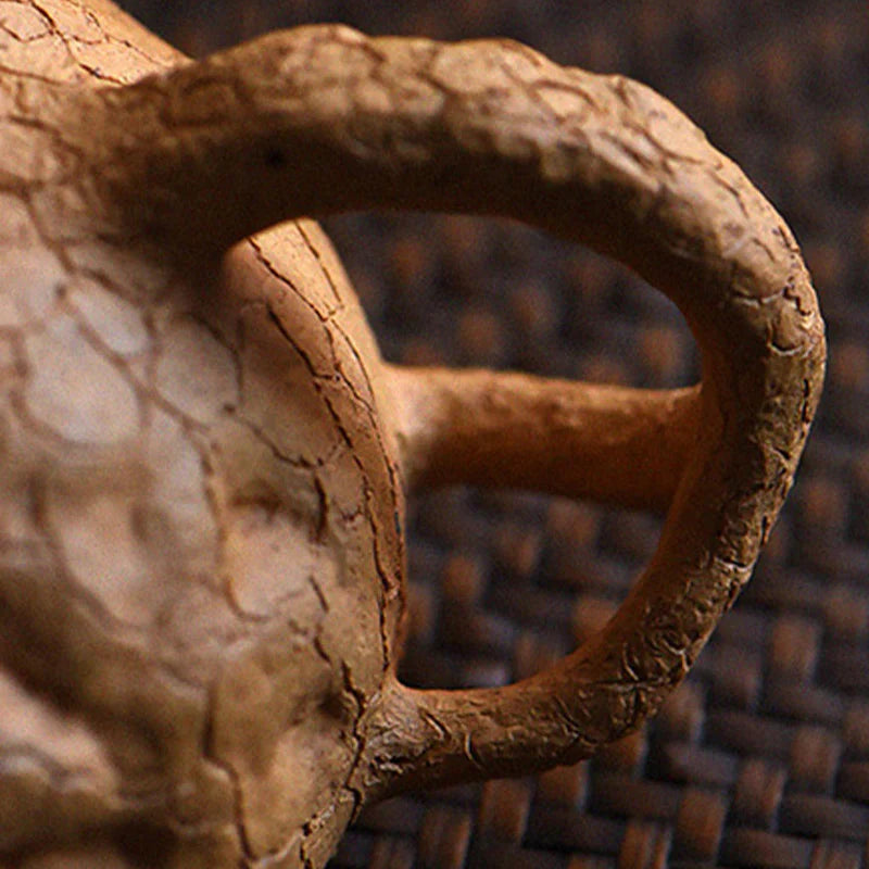 Buddha Stones Handmade Vintage Tree Texture Purple Clay Kung Fu Teapot 220ml