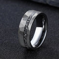Buddha Stones Hammered Texture Tungsten Steel Strength Ring