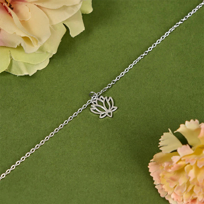Buddha Stones Lotus Pattern Titanium Steel Enlightenment Bracelet