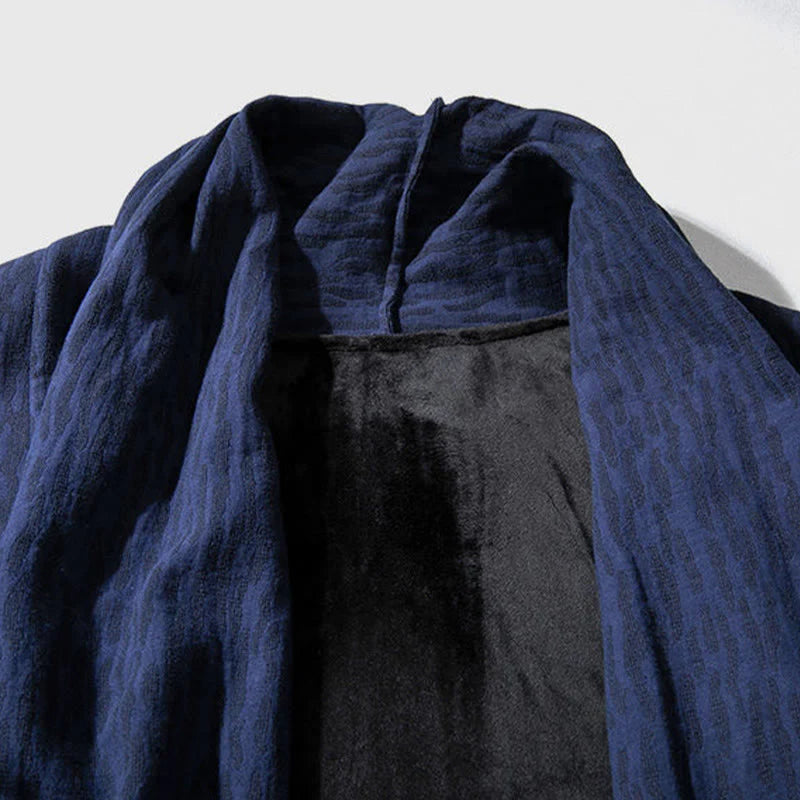Buddha Stones Fall Simple Cotton Fleece Lined Men's Mid-length Coat Clothing (Extra 30% Off | USE CODE: FS30)