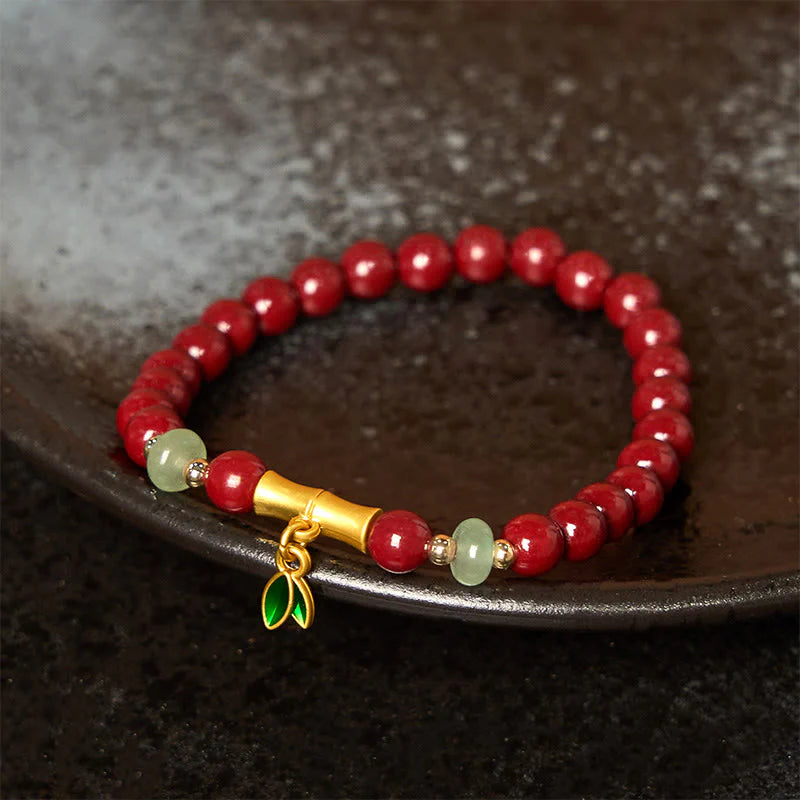Buddha Stones Cinnabar Bamboo Concentration Bracelet