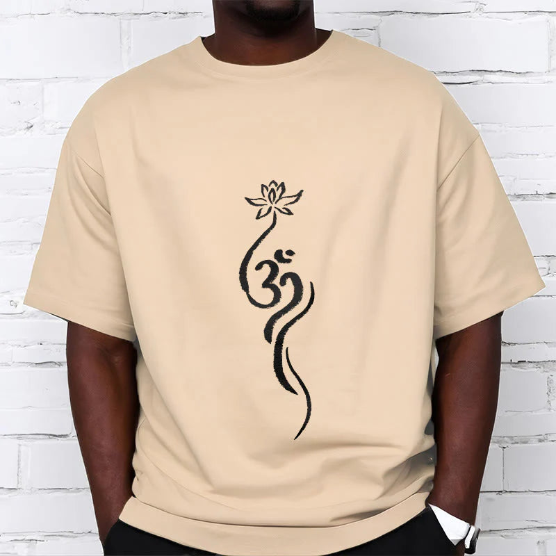 Buddha Stones Lotus Flower Om Design Tee T-shirt