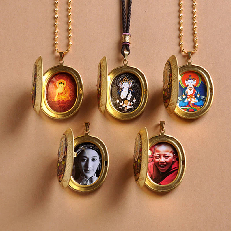 Buddha Stones Copper Kwan Yin Avalokitesvara Zakiram Wealth Pendant Necklace