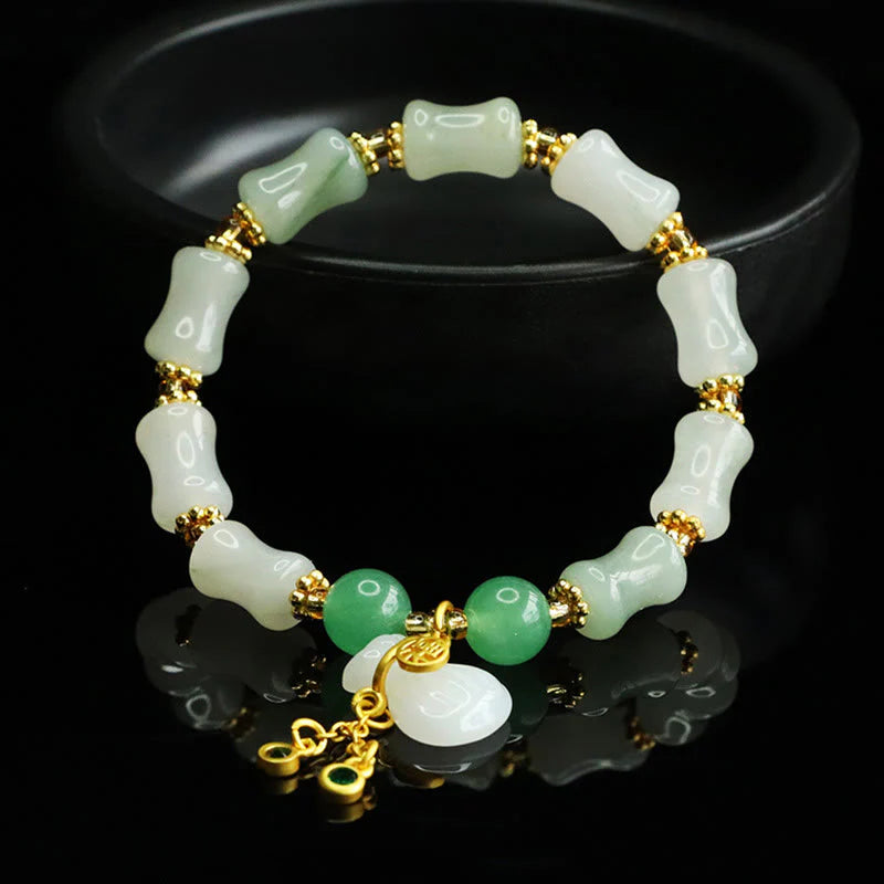 Buddha Stones Natural Tianshan Jade Fu Character Money Bag Pattern Prosperity Bracelet