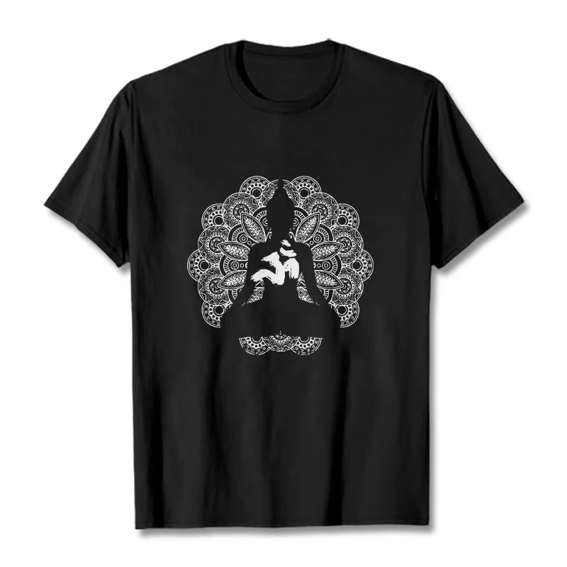 Buddha Stones Pure Color Mandala Om Symbol Pattern Tee T-shirt