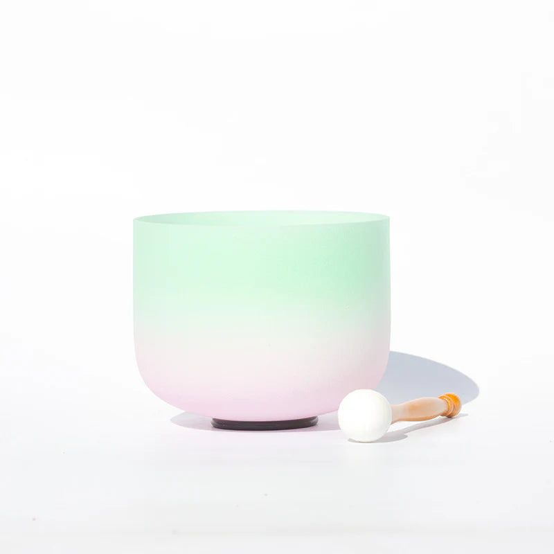 Buddha Stones Tibetan Crystal Sound Bowl Candy Color Handcrafted for Yoga and Mindfulness Meditation Singing Bowl