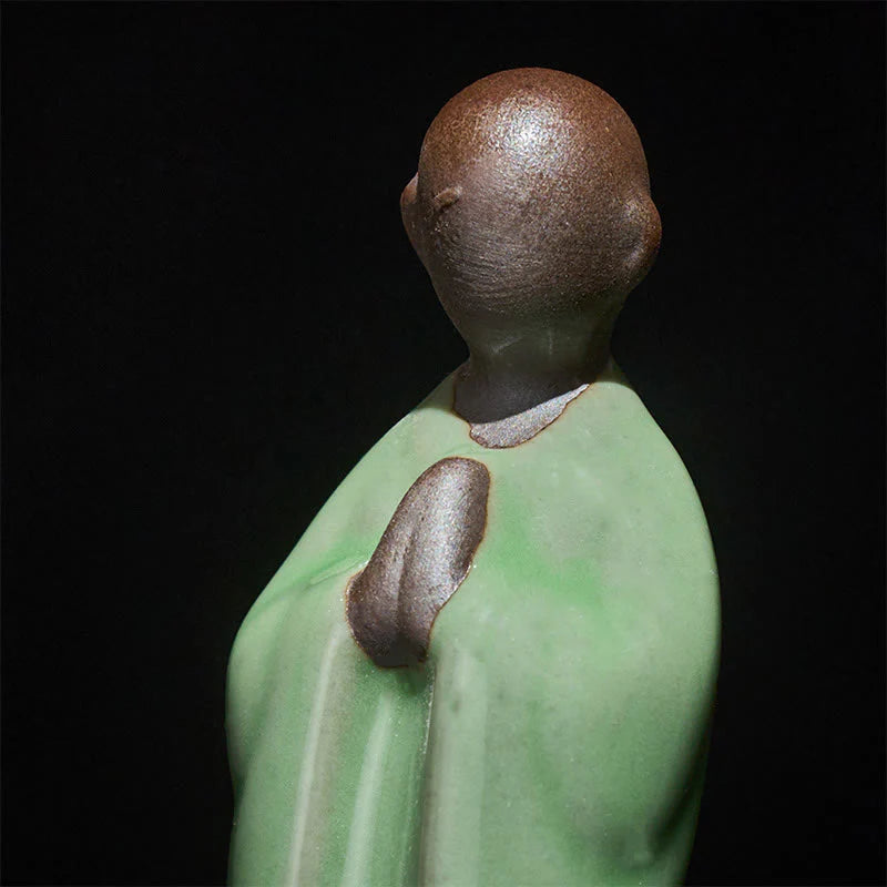 Buddha Stones Meditation Monk Ceramic Statue Serenity Home Decoration