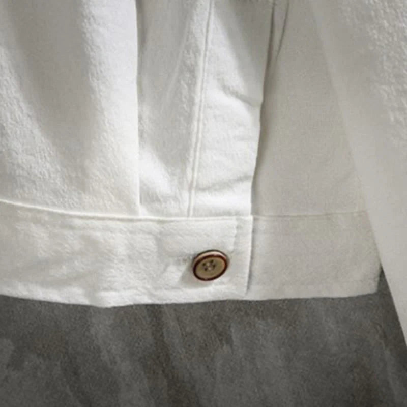 Buddha Stones Casual Solid Color Front Button Three Quarter Sleeves Men's Shirt