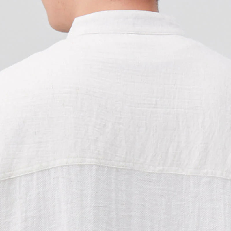 Buddha Stones Summer Plain Half Buttons Design Men's Half Sleeve Shirt