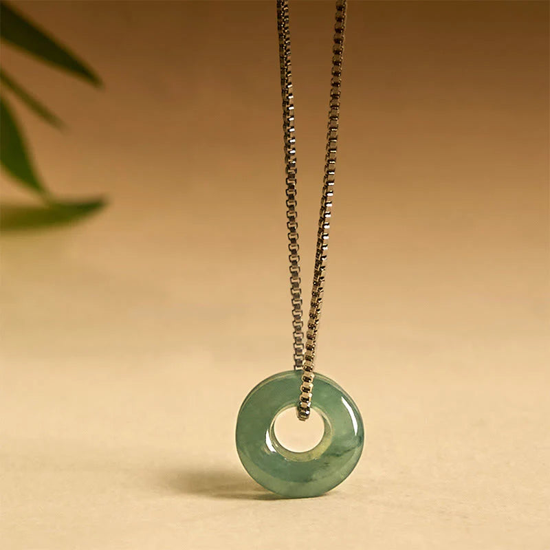 FREE Today: Fortune and Luck Jade Double Peace Buckle Necklace Pendant