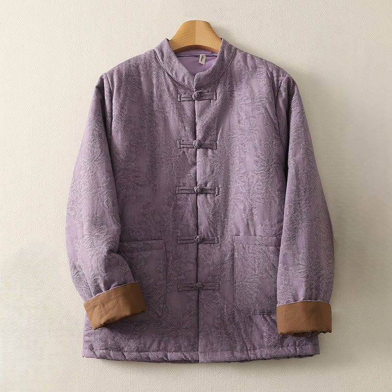 Buddha Stones Women's Solid Color Frog-Button Design Long Sleeve Jacket With Pockets