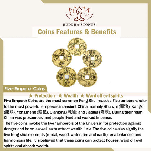 Buddha Stones Year Of The Horse Copper Brass Five-emperor Coins Pixiu Ward Off Evil Spirits Key Chain