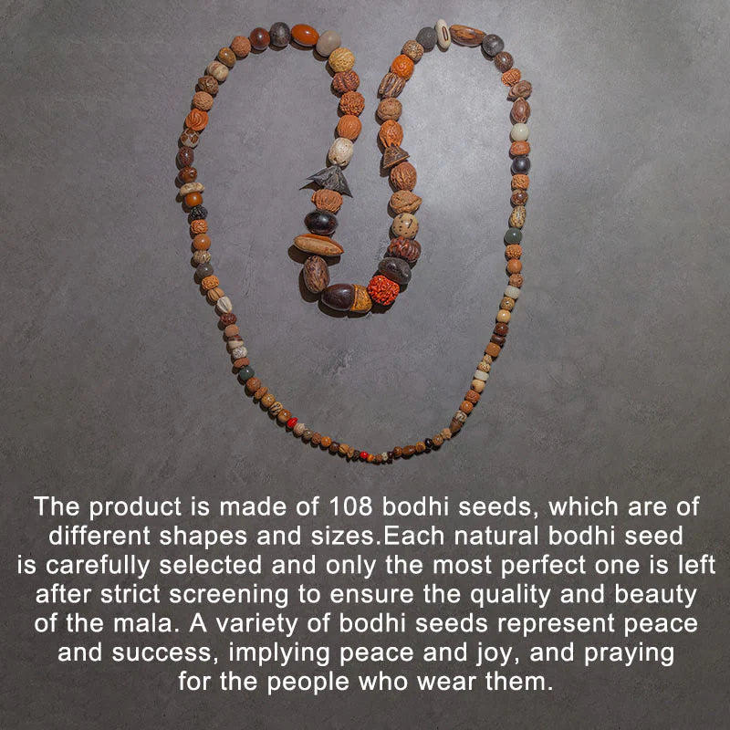 Buddha Stones 108 Mala Beads Bodhi Seed Luck Wealth Bracelet Wrist Mala