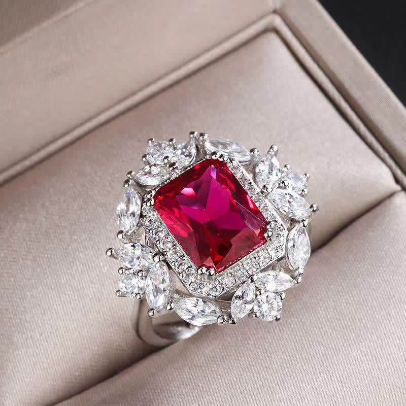 Buddha Stones Emerald Crystal Red Corundum Confidence Courage Ring Earrings Necklace Pendant