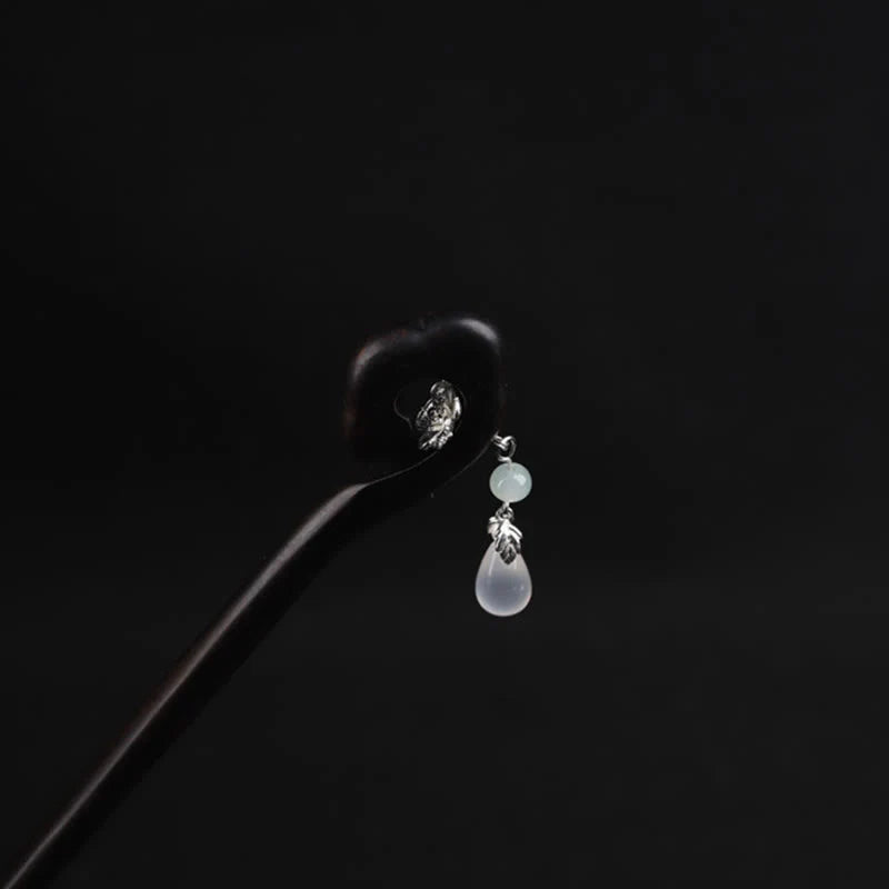 Buddha Stones Ebony Auspicious Cloud Courage Hairpin