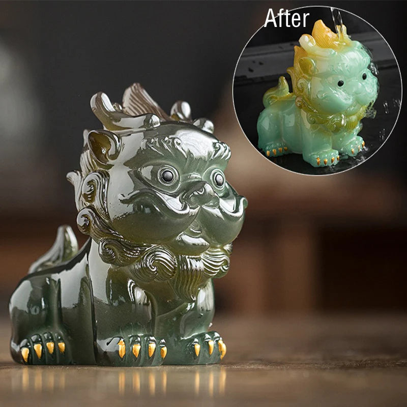 Buddha Stones Color Changing Small PiXiu Resin Tea Pet Wealth Home Figurine Decoration
