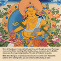 Buddha Stones Tibetan Thangka Painting Yellow God of Wealth Green Tara Avalokitesvara Handmade Decoration Blind Box(Random Style)