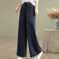 Buddha Stones Plain Drawstring Cotton Polyester Women's Wide Leg Pants With Pockets