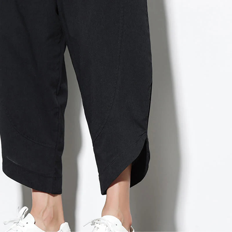 Buddha Stones Casual Summer Drawstring 7-8 Length Linen Men's Harem Pants With Pockets
