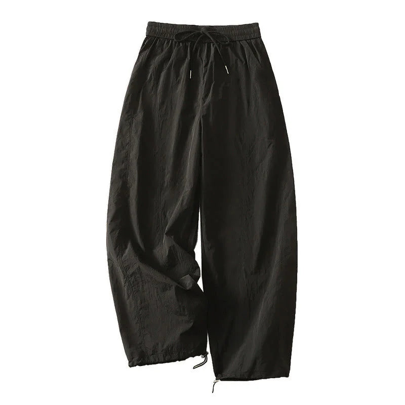 Buddha Stones Summer Vintage Plain Drawstring Cuffed Women's Pants With Pockets