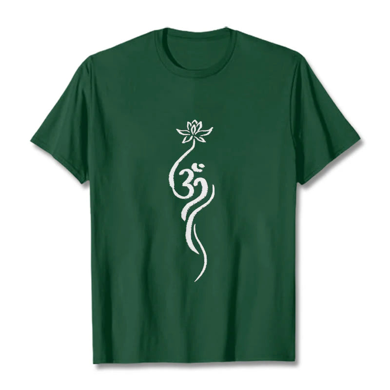 Buddha Stones Lotus Flower Om Design Tee T-shirt