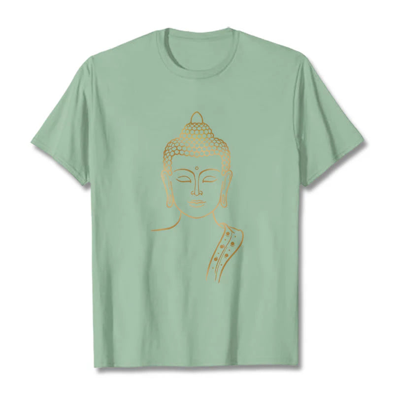 Buddha Stones Golden Buddha In Deep Meditation Tee T-shirt