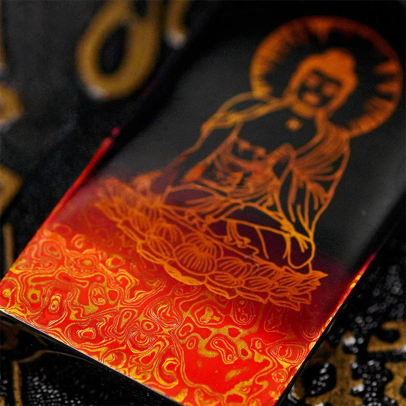 Buddha Stones Chinese Zodiac Natal Buddha Fu Character Lacquer Craft Sandalwood Pendant Necklace